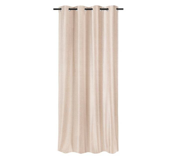 Suede Inlay Eyelet Curtain - Cream (2300 x 2500mm)