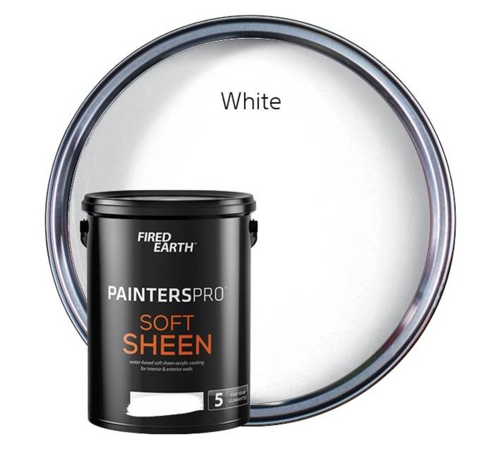 Fired Earth Painters Pro Soft Sheen - White (5L)