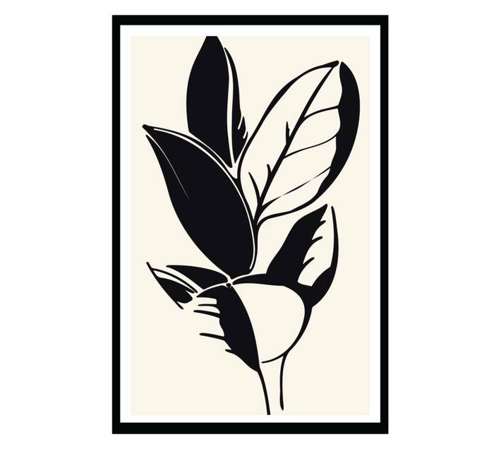 Amber Bay Natural Leaf Framed Canvas Print (420 x 620mm)