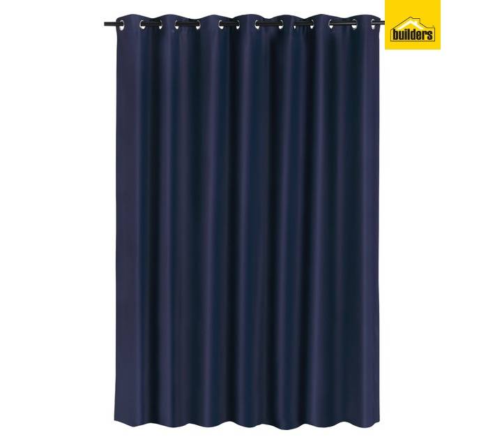 Design House Microfibre Block Out Eyelet Curtain - Navy (2300 x 2500mm)