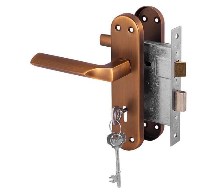 Yale Cuneo 3 Lever Lockset - Matte Coffee