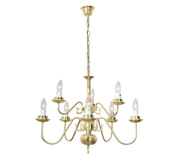 Eurolux CH3PB Flemish 10 Light Chandelier - Polished Brass