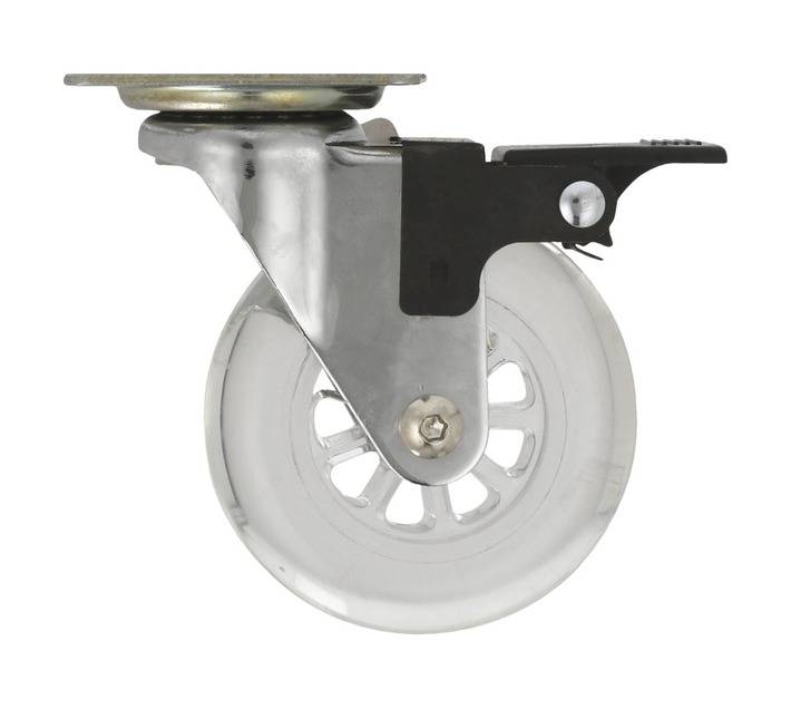 Hillaldam 870115 Transparent Plated Castor with Brake (75mm)