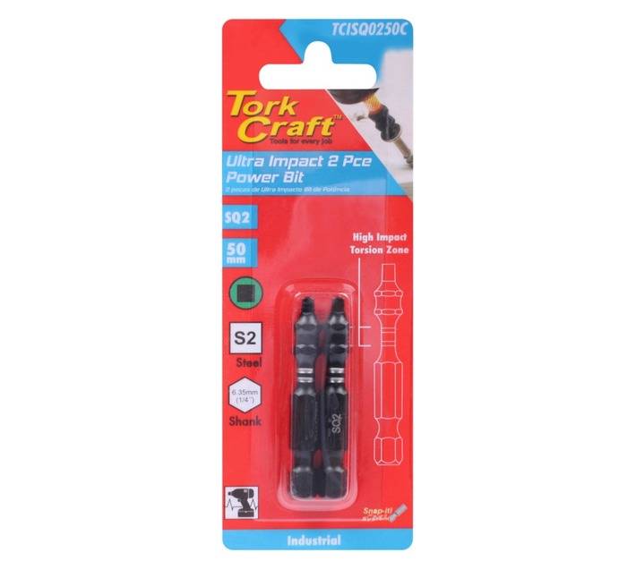 Tork Craft TCISQ0250C Square Recess SQ2 Power Screwdriver Bit (50mm)