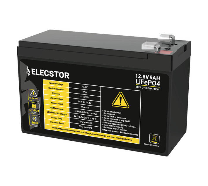 Elecstor 9A LIFEPO4 Battery (12V)