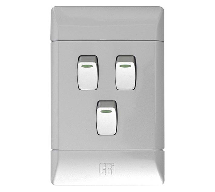 CBI 4x2 Switch 3Lever 1Way - Silver shimmer