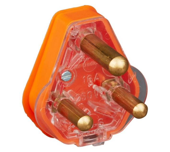 Crabtree Coloured Plug Top 3pin - Orange (16a)