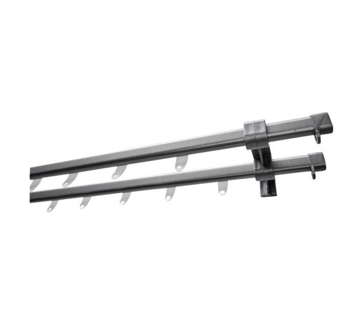 Design House Steel Double Curtain Track - Grey (2000mm)