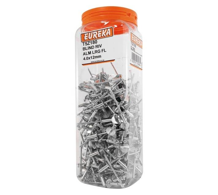 Eureka 300 x Aluminium Large Flange Blind Rivets (4 x 12mm)