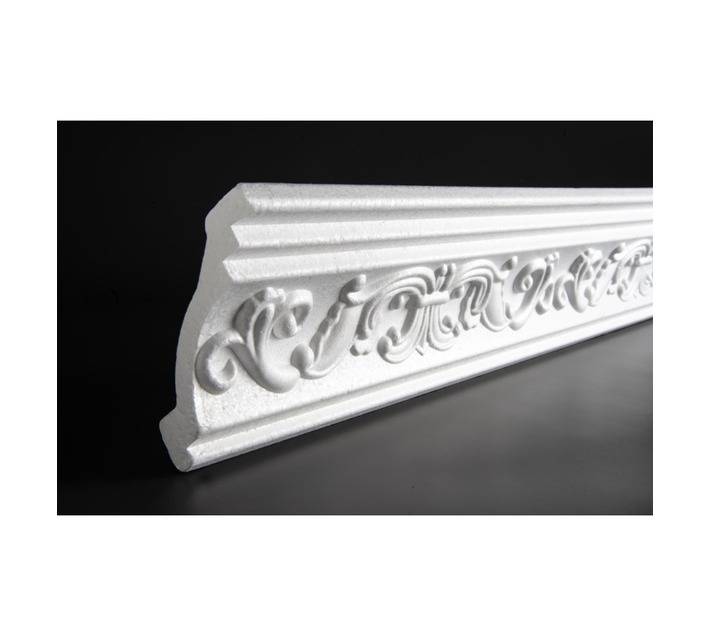 Upper Edge Flower Polystyrene Cornice - White (2000 x 65.4 x 86.5mm)