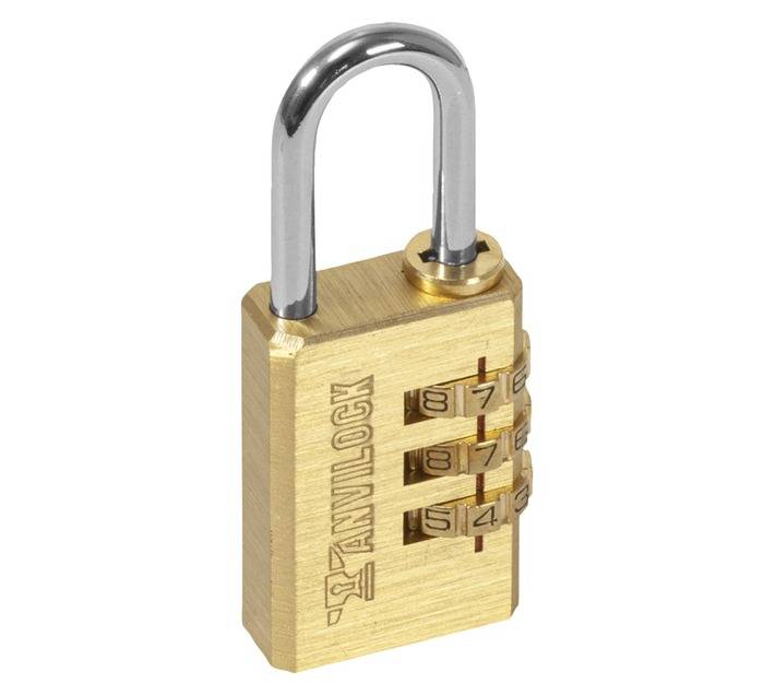 Anvilock Brass Combination Padlock (30mm)