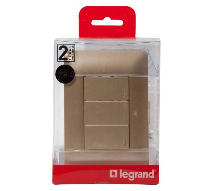 Ysalis 3 Lever 1 Way 4x2 Ysalis Switch - Champagne