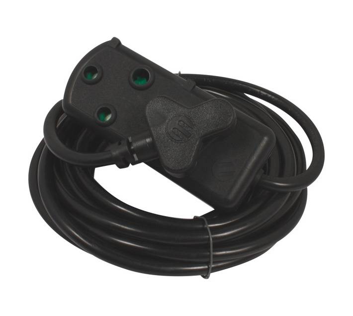 Ellies Electronics FELBW2X/5BJ Extension Lead with Back to Back Coupler - Black (5000mm)