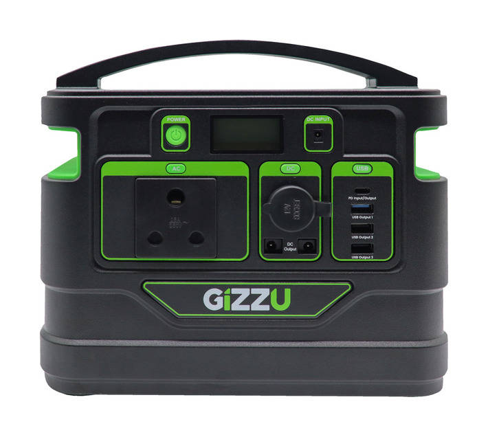 Gizzu Portable Power Station - Black/Green (300W)