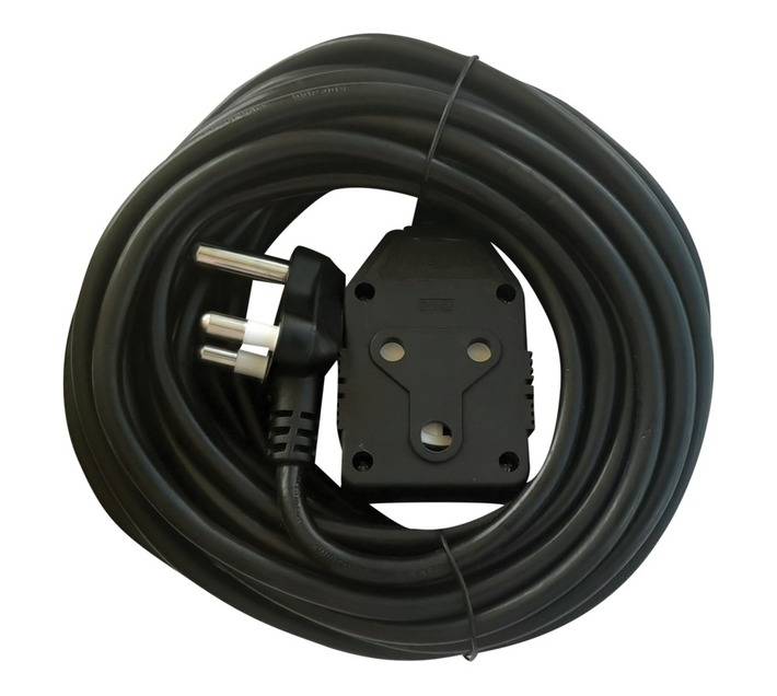 10A Double Janus Extension Lead - Black (3000mm)