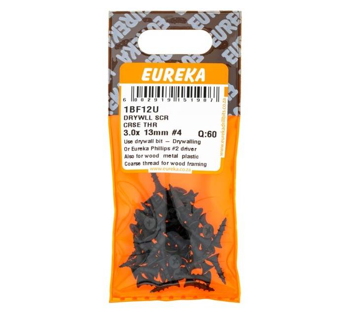 Eureka 60 x Coarse Thread Drywall Screws (3 x 13mm)