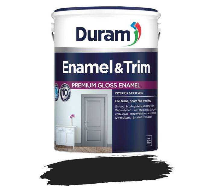 DURAM ENAMEL & TRIM 5LT BLK