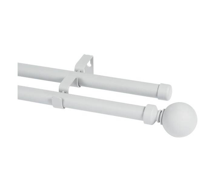 Design House Double Ball Curtain Rail - Grey (2500mm)
