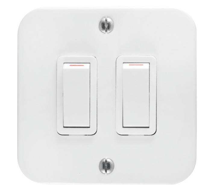 Crabtree 2-Lever 1-Way Switch Ind