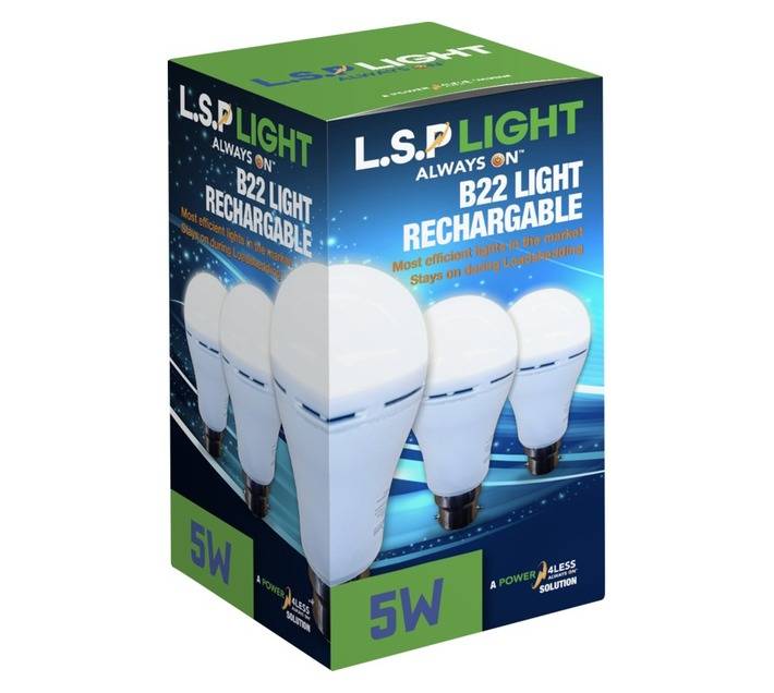 Power4less LSP A60 B22 Battery Backup LED Globe - Cool White (5W)