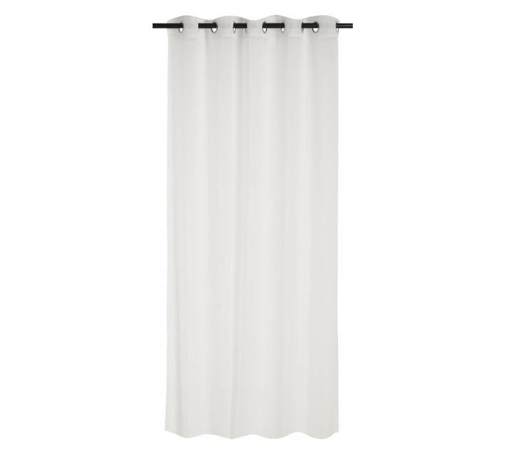 Design House Sheer Embossed Stripe Eyelet Curtain - White (2600 x 2500mm)