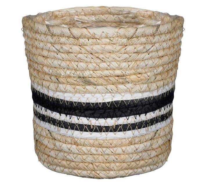 FDB Rachel Planter Basket - Light brown/Black/White (140 x 140mm)