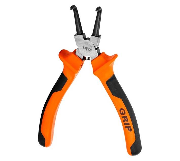 Grip pliers circlip int bent nose 175mm