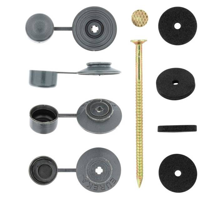 Eureka 50 x Roof Seal Nail and Cap - Chrome (75 x 3.55mm)