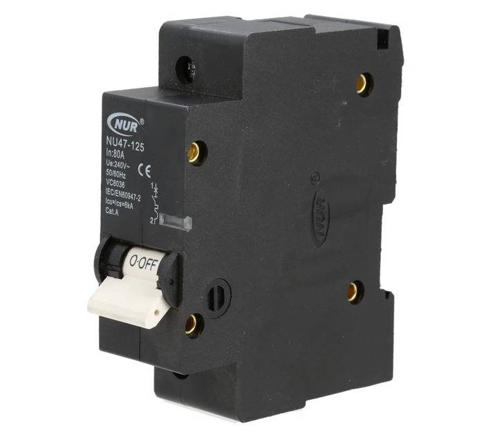 NUR Single Pole 6ka 80amp Mini Circuit Breaker