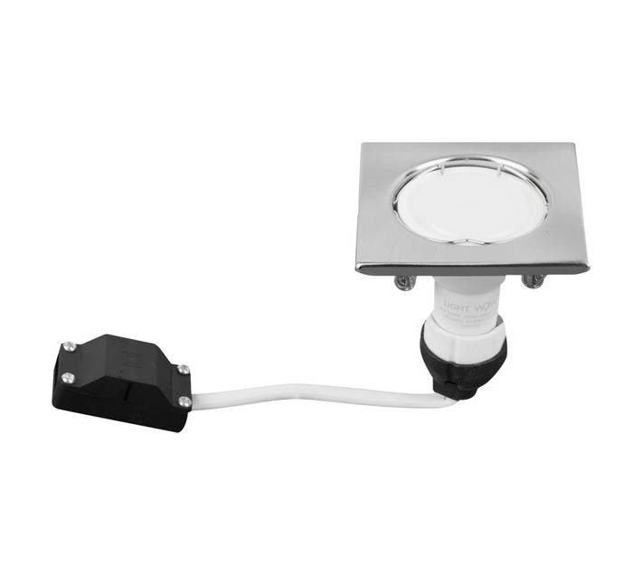 Lightworx LED GU10 Square Downlight - Satin Chrome (4w)