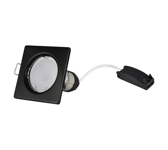 Lightworx GU10 Square Single LED Downlight - Black