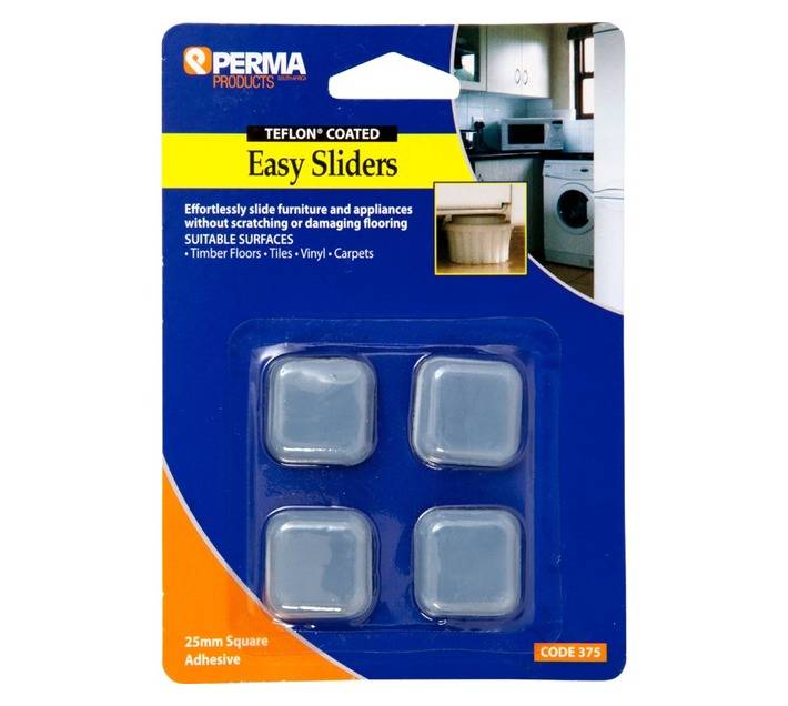 Perma 4 x Teflon Easy Slider Adhesives - Blue (25 x 25mm)