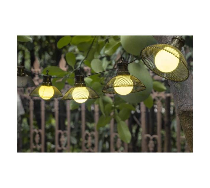 Design House Solar LED BIG Globe with Mesh String Light - Black