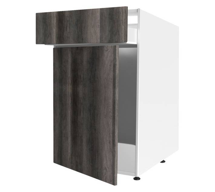 Home and Kitchen Base Unit 1 Drawer Wrap Cabinet - Monument Oak (450mm)