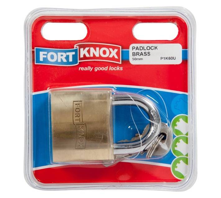 Fort Knox P1K60U Brass Padlock (50 x 25 x 80mm)