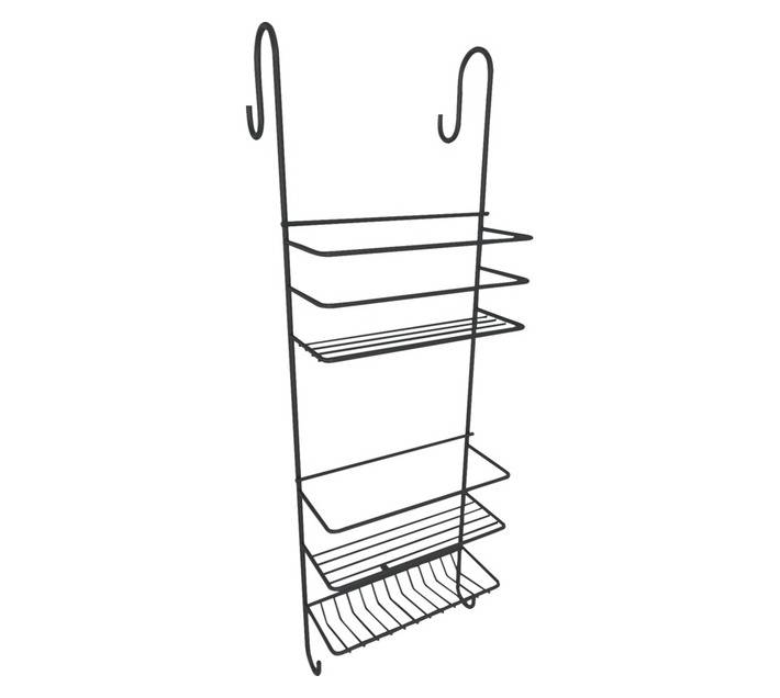 Steelcraft Large Hook Over Shower Caddy - Matte Black (220 x 166 x 650mm)