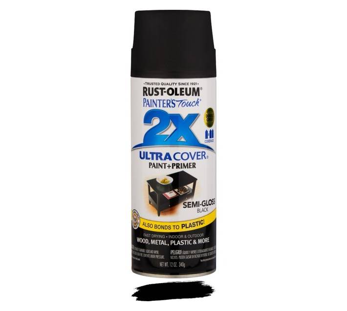Rust-Oleum Spray Paint Touch 2X Ultra Cover - Semi-Gloss Black (340g)