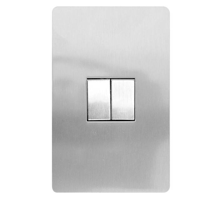CBI 4x2 Light Switch 2Lever 2Way - Silver/metal