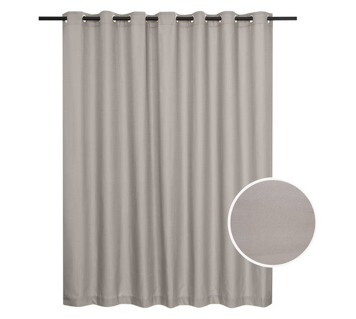 Plain Weave Eyelet Curtain - Cappuccino (2300 x 2230mm)