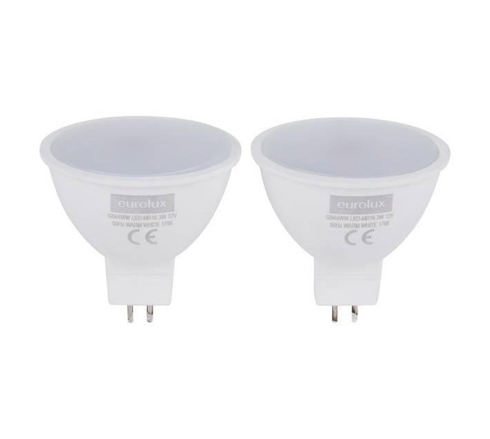 Eurolux 2 x Mr16 LED Globe - Warm White (3w)