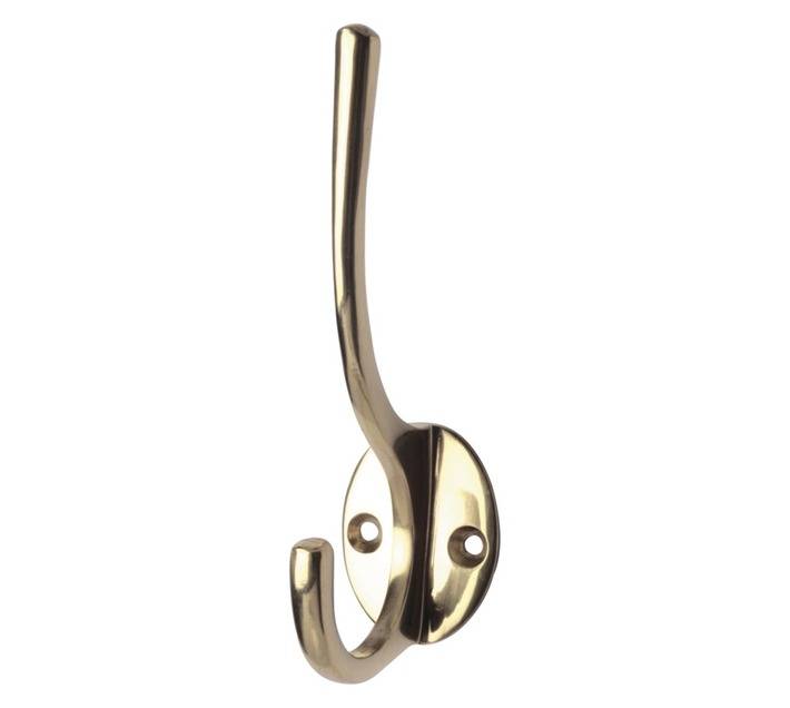 Mackie Hat and Coat Hook - Brass (150mm)