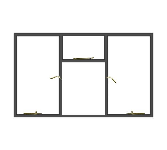 Five Point Steel NC4F Steel Window Frame - Grey Oxide (1511 x 949mm)