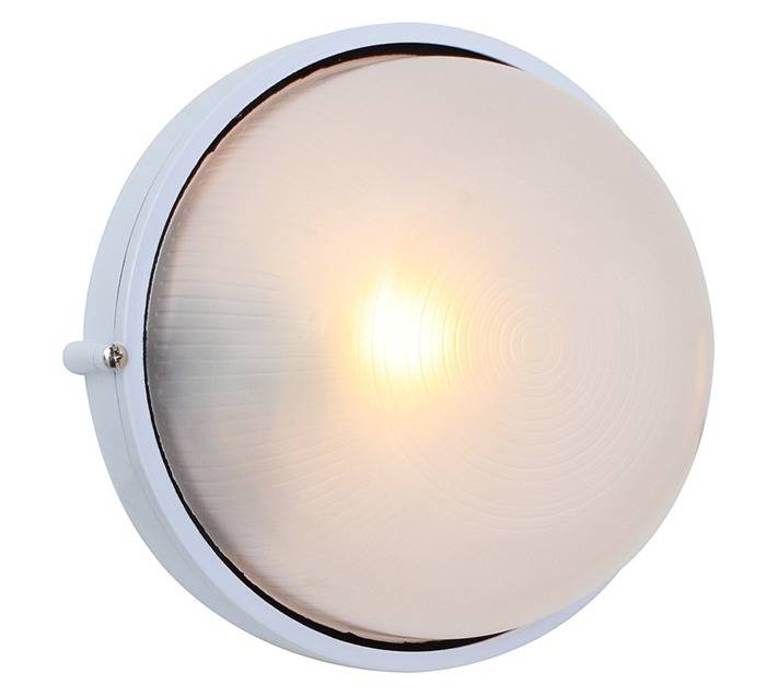 Eurolux B42W Large Plain Round Bulkhead - White (100W)