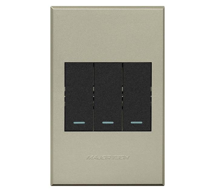 Veti 3 Series 3 Lever 2 Way Switch - Graphite/Titanium (100 x 50mm)
