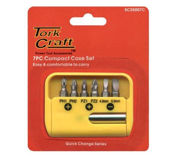 Tork Craft T SC25007C 7 x Insert Screwdriver Bits (25mm)