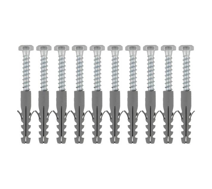 Tuftex 10 x Coach Screw and Plugs ( 8 x 50mm)