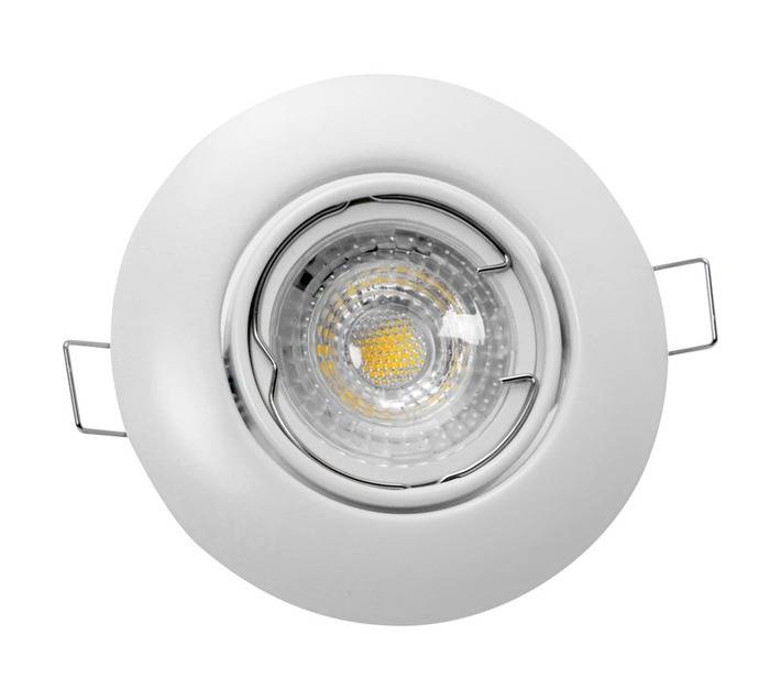 Lightworx LED GU10 Round Tilt Downlight - White (4w)
