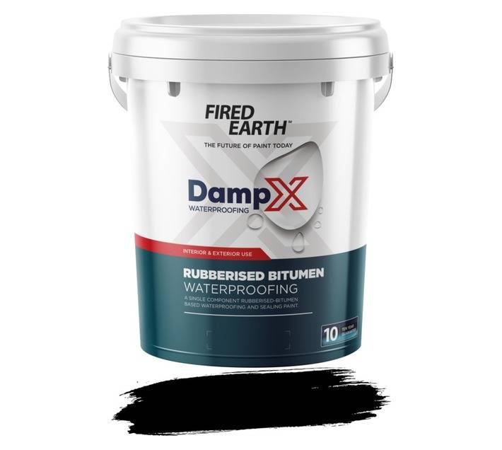 Fired Earth BW157-1-20L DampX Rubber Bitumen Waterproofing - Black (20L)