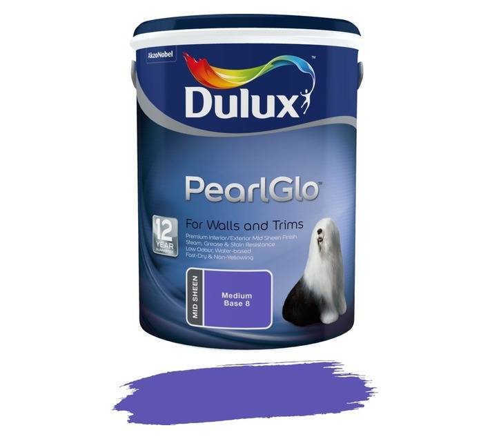 Dulux Pearlglo Water Based Medium Base 8 (5L)