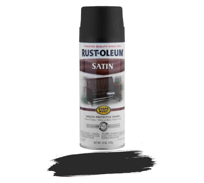 Rust-Oleum Spray Paint Stops Rust Satin - Black (340g)
